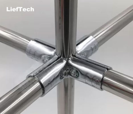 estrutura simples Conectores de tubos cromados Tubos de aço acessórios para tubos de 28 mm