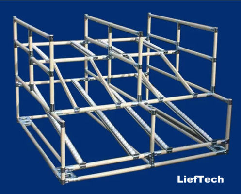 Estrutura modular Acessórios de tubos de resíduos de cromo para estantes de armazenamento