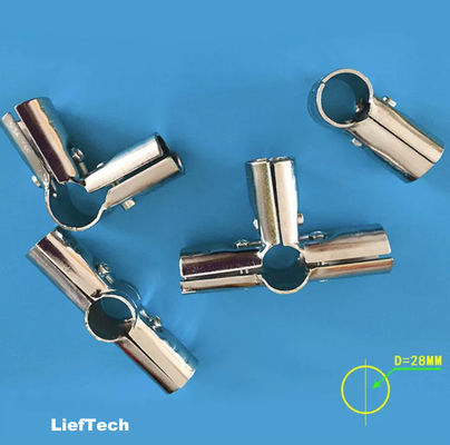 Conectores de tubos cromados de estampação Conector de tubos metálicos tipo T