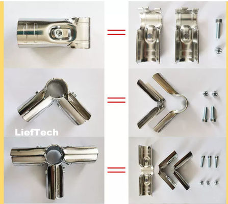 Conectores de tubos cromados de estampação Conector de tubos metálicos tipo T