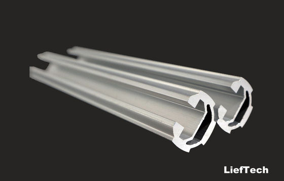Tubos de alumínio anodizado de 19 mm de diâmetro com ranhuras